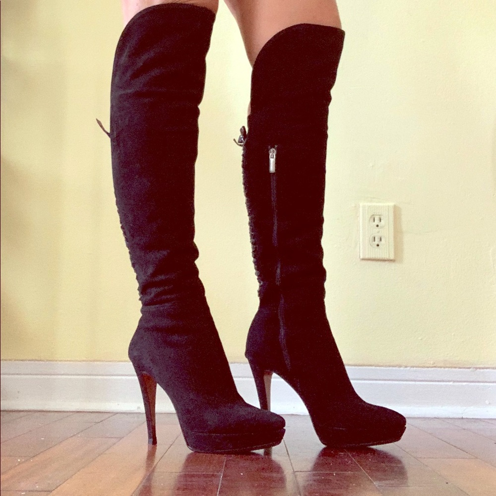 FrancescoSacco Made in Italy Suede boots over knee